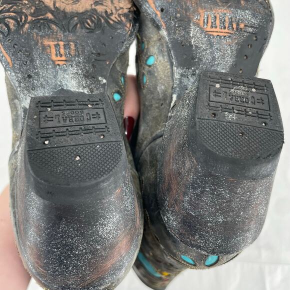 Corral Sugar Skull Cowboy Western Boot Dark Gray Distressed Leather R2475 Size 6 - Picture 12 of 15